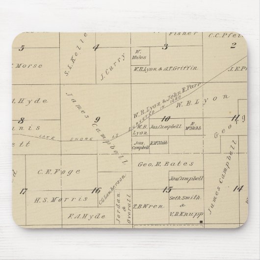T24S R22E Tulare County Section Map Muismat (Voorkant)