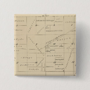T24S R22E Tulare County Section Map Vierkante Button 5,1 Cm