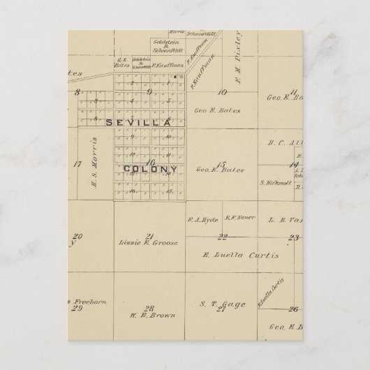 T24S R23E Tulare County Section Map Briefkaart (Voorkant)