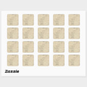 T24S R23E Tulare County Section Map Vierkante Sticker (Vel)