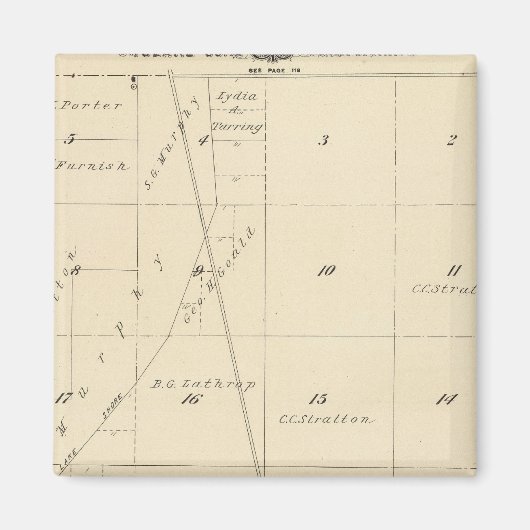 T24S R24E Tulare County Section Map Magneet (Voorkant)