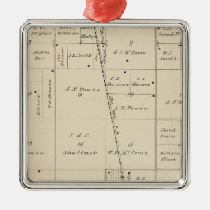 T24S R25E Tulare County Section Map Metalen Ornament
