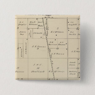 T24S R25E Tulare County Section Map Vierkante Button 5,1 Cm