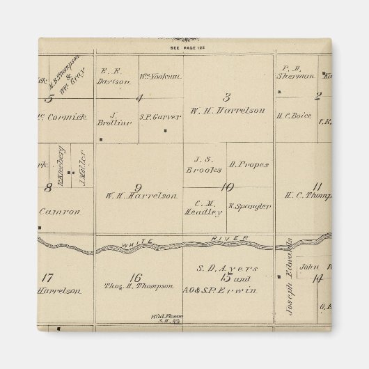 T24S R26E Tulare County Section Map Magneet (Voorkant)