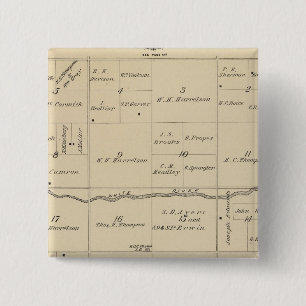 T24S R26E Tulare County Section Map Vierkante Button 5,1 Cm