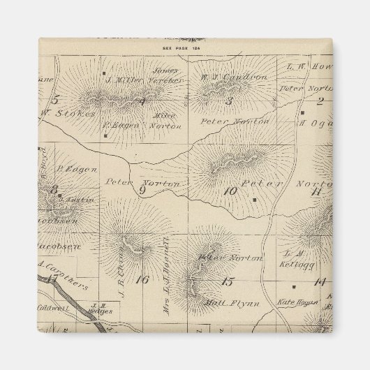 T24S R28E Tulare County Section Map Magneet (Voorkant)