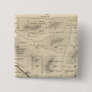 T24S R28E Tulare County Section Map Vierkante Button 5,1 Cm