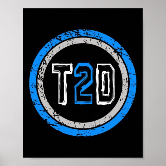 T2d blauw embleem Type 2 diabetes Poster (Voorkant)