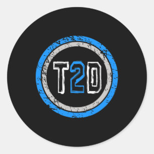 T2d blauw embleem Type 2 diabetes Ronde Sticker