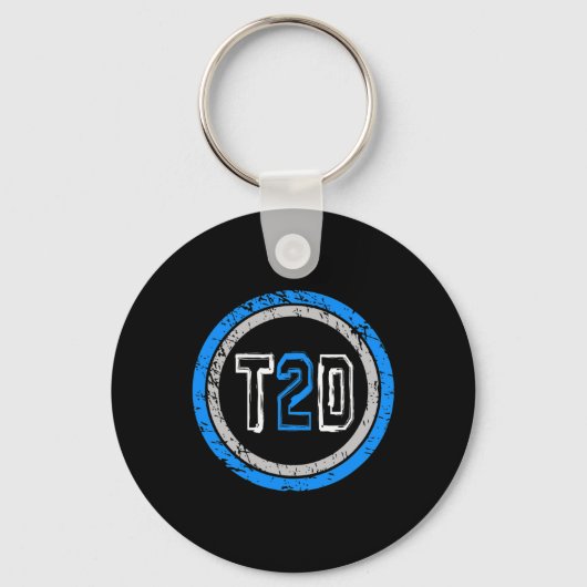 T2D blauw embleem Type 2 diabetes Sleutelhanger (Voorkant)