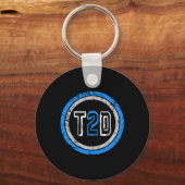 T2D blauw embleem Type 2 diabetes Sleutelhanger (Voorkant)