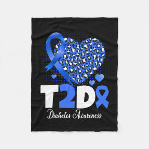 T2d Diabetische Vader Moeder Hart Type 2 Diabetes Fleece Deken