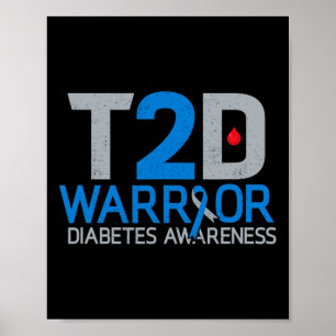 T2D Warrior Diabetes Awareness Type 2 Diabetische Poster