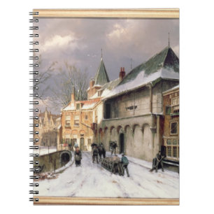 T31117 A Uitzicht van een Nederlandse stad in de w Notitieboek