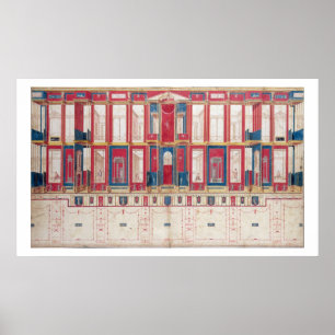T31456 Studie van een Roman Fresco, 1775 (w/c, gou Poster