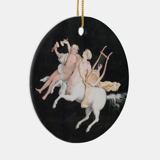 T31466 Een Vrouw Center en bedrijf dat muziek maak Keramisch Ornament (Rechts)