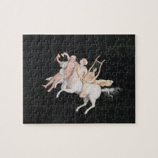 T31466 Een Vrouw Center en bedrijf dat muziek maak Legpuzzel (Horizontaal)