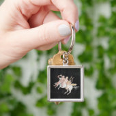 T31466 Een Vrouw Center en bedrijf dat muziek maak Sleutelhanger (Hand)