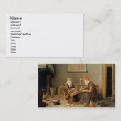 T31883 Een interieur met een oude vrouw bij het dr Visitekaartje (Voorkant / Achterkant)