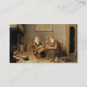 T31883 Een interieur met een oude vrouw bij het dr Visitekaartje (Achterkant)