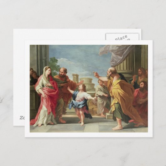 T32126 Christus Preaching in de tempel Briefkaart (Voorkant / Achterkant)