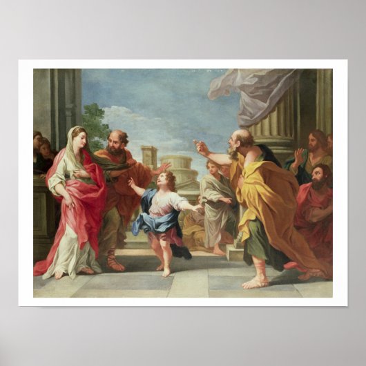 T32126 Christus Preaching in de tempel Poster (Voorkant)