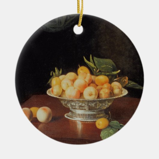 T32176 Stilleven van perziken, c.1700 Keramisch Ornament (Voorkant)
