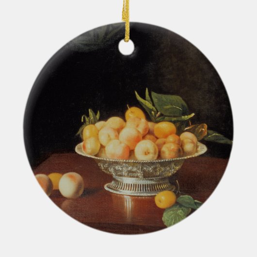 T32176 Stilleven van perziken, c.1700 Keramisch Ornament (Achterkant)