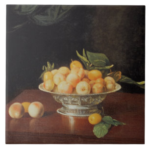 T32176 Stilleven van perziken, c.1700 Tegeltje