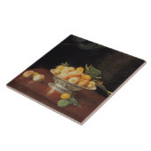 T32176 Stilleven van perziken, c.1700 Tegeltje (Zijkant)
