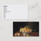 T32176 Stilleven van perziken, c.1700 Visitekaartje (Voorkant / Achterkant)