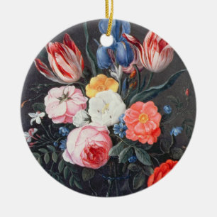 T32511 Stilleven van bloemen in een Vase, 1661 (zi Keramisch Ornament
