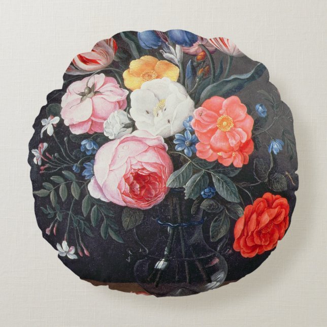 T32511 Stilleven van bloemen in een Vase, 1661 (zi Rond Kussen (Voorkant)