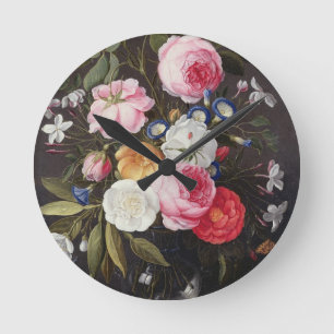 T32512 Stilleven van bloemen in een Vase, 1661 (zi Ronde Klok