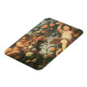 T32714 Two Putti Support a Flower Garland Magneet (Linkerzijde)