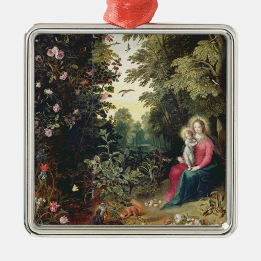 T32789 De Madonna en het Kind in een Landschap (pa Metalen Ornament (Voorkant)