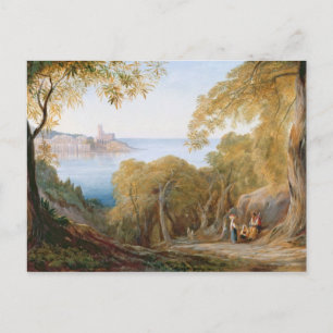 T33412 Landschap met Uitzicht van Lerici, 1880 Briefkaart