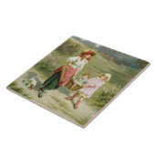 T33572 op de markt, voor de aankoop van een vetpie tegeltje (Zijkant)