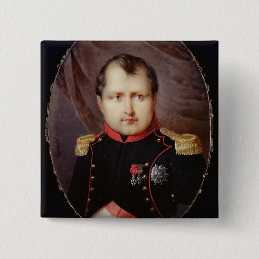 T34002 Portret Miniatuur Napoleon I (1769-1821) Vierkante Button 5,1 Cm (Voorkant)