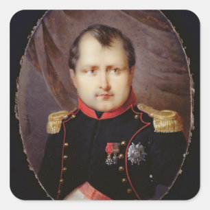T34002 Portret Miniatuur Napoleon I (1769-1821) Vierkante Sticker
