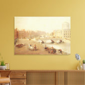 T34018 De Liffey en de Rechtbanken van Dublin Canvas Afdruk (Insitu (Woonkamer))