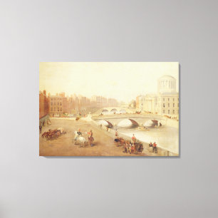 T34018 De Liffey en de Rechtbanken van Dublin Canvas Afdruk