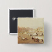 T34018 De Liffey en de Rechtbanken van Dublin Vierkante Button 5,1 Cm (Voorkant /achterkant)