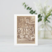 T34029 Een Quaker Prayer Meeting (pen en inkt op p Briefkaart (Staand voorkant)