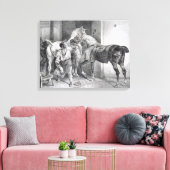 T34894 The English Farrier, 1822 (litho) Canvas Afdruk (Insitu (Woonkamer))
