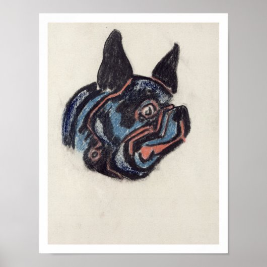 T35228 Dog (papier op papier) Poster (Voorkant)