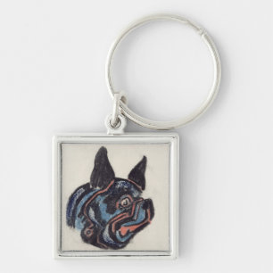 T35228 Dog (pastel op papier) Sleutelhanger