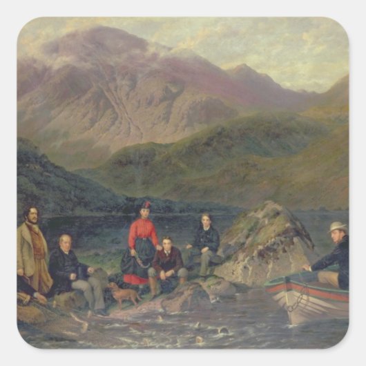 T7833 Gevist in Haweswater Vierkante Sticker (Voorkant)