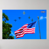 T-1A, T-38C en T-6A US FLAG FLYPAST Poster (Voorkant)