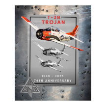 T-28 Trojaans 74e Jubileum Poster
